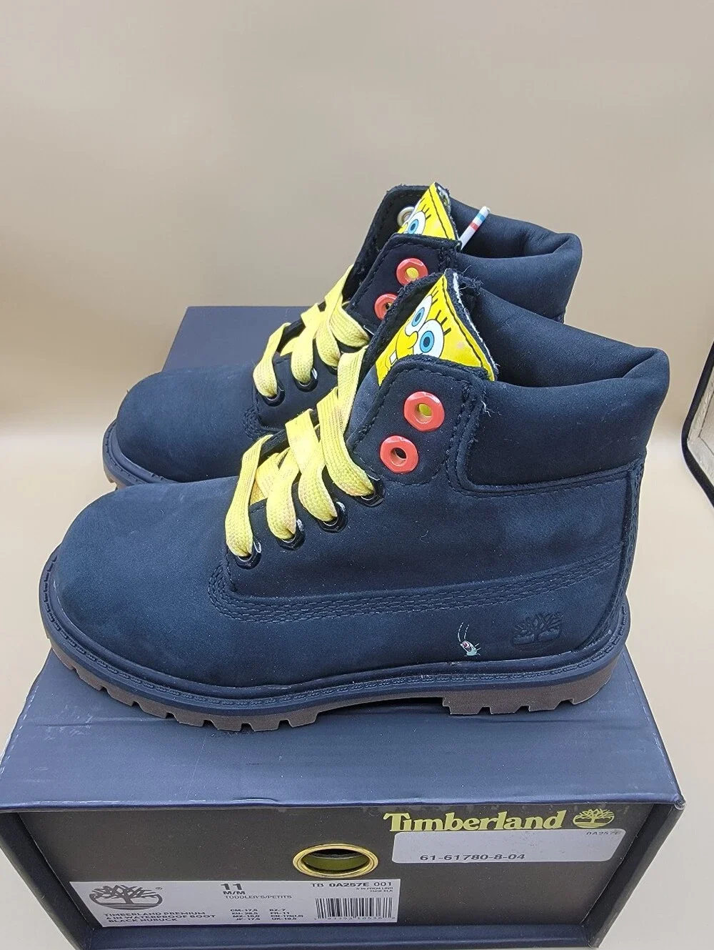 Timberland X SpongeBob Premium 6in Waterproof Boot Toddler's Size 11C Black